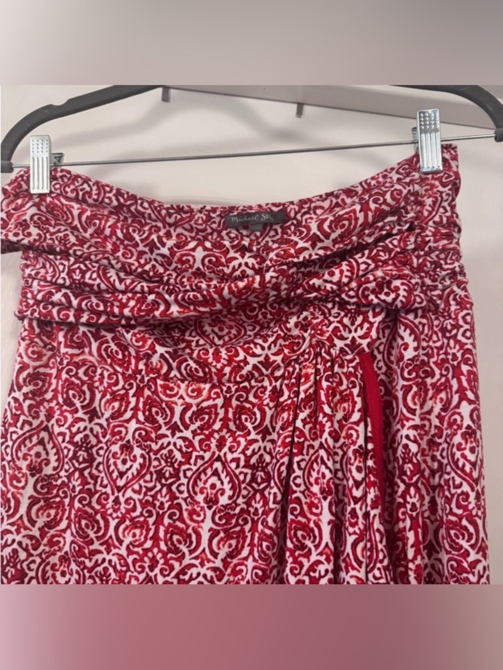 Michael Stars Red and White Printed Maxi Skirt - Picture 4 of 8